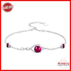 Sterling Silver Infinity Link Ankle Bracelet Adjustable Elegant Minimal Jewelry